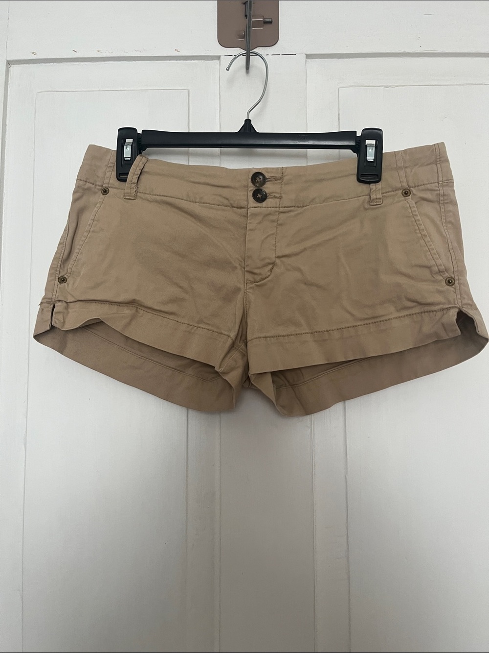 American Eagle Outfitters Tan Low-Rise Cotton Bermuda Shorts
